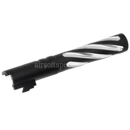 5KU 5 Inches Stainless Steel Tornado Style Spiral Outer Barrel +11mm CW for Tokyo Marui Hi-Capa 5.1 GBB Pistols Airsoft