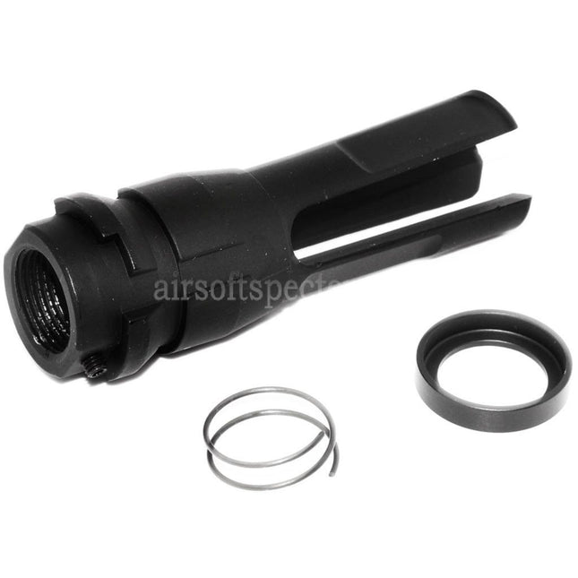 APS 70mm 3-Prong Muzzle Brake Flash Hider For -14mm CCW Counter-Clockwise Thread Barrel Rifles Airsoft Black