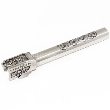 Jeu de canons intérieur et extérieur à motif gravé personnalisé Archives pour pistolets Airsoft GBB WE (WE-TECH) G34 G35 Argent