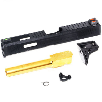 Archives Custom WE (WE-TECH) Outer Barrel Slide With Hammer And Front Rear Fiber Optic Sight Set For AW WE Tokyo Marui G17 GBB Pistols Airsoft