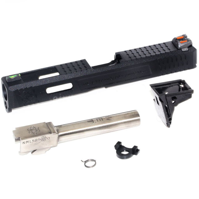 Archives Custom WE (WE-TECH) Outer Barrel Slide With Hammer And Front Rear Fiber Optic Sight Set For AW WE Tokyo Marui G17 GBB Pistols Airsoft