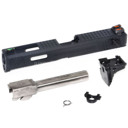Archives Custom WE (WE-TECH) Outer Barrel Slide Set With Hammer And Front Rear Fiber Optic Sight For AW WE Tokyo Marui G18C GBB Pistols Airsoft