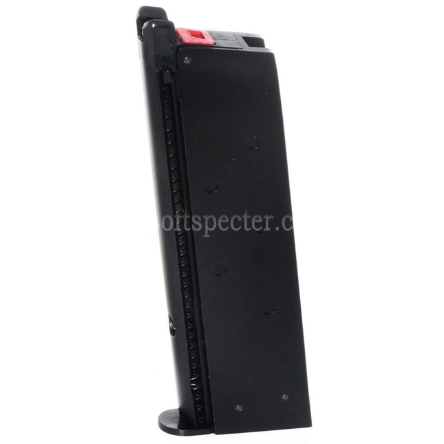 Chargeur de gaz Armorer Works AW 16 billes pour pistolets Airsoft GBB EMG SAI Red / AW NE Series / WE Single Stack 1911 Series