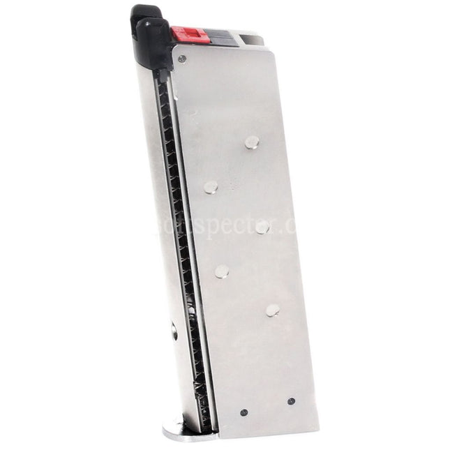 Chargeur de gaz Armorer Works AW 16 billes pour pistolets Airsoft GBB EMG SAI Red / AW NE Series / WE Single Stack 1911 Series