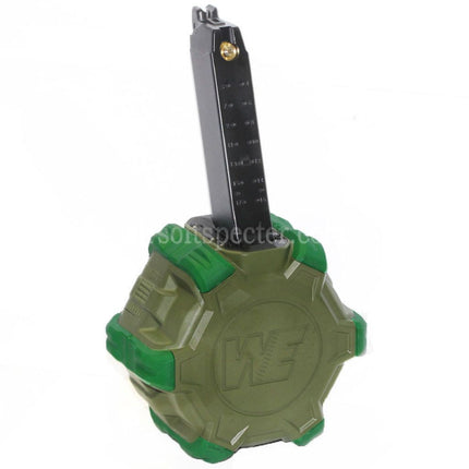 WE (WE-TECH) 350rd Gas Drum Magazine for G17 G18C G-Series GBB Pistols Airsoft