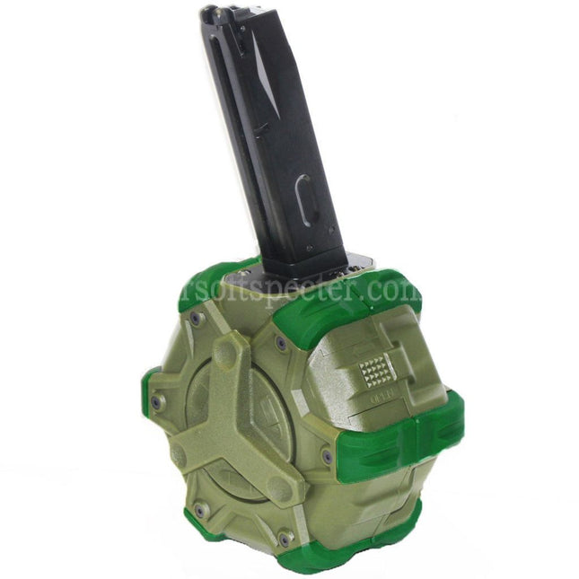WE (WE-TECH) 350rd Gas Drum Magazine for AW MB Series / KJW / WE / Tokyo Marui M9 M92 GBB Pistols Airsoft