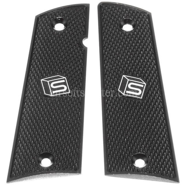 EMG Licensed SAI RED Grip Cover with Logo For EMG SAI RED DS Double Stack 1911 Series GBB Pistols Airsoft Black
