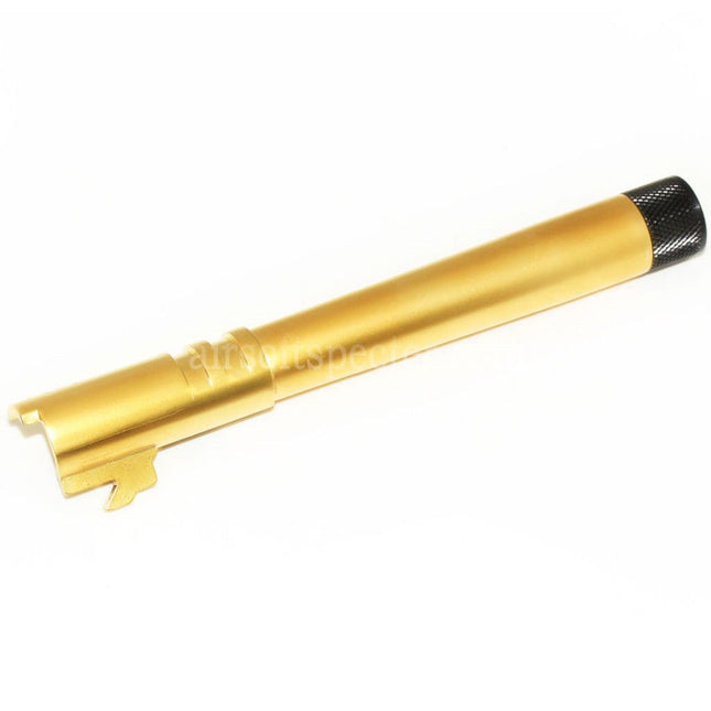 EMG Licensed STI DVC 3-GUN 132mm/138mm Outer Barrel with Barrel Cover for EMG DVC 3-GUN / AW / WE / Tokyo Marui Hi-Capa 5.4 Variants GBB Pistols Airsoft Gold
