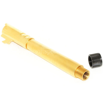 EMG Licensed STI DVC 3-GUN 132mm/138mm Outer Barrel with Barrel Cover for EMG DVC 3-GUN / AW / WE / Tokyo Marui Hi-Capa 5.4 Variants GBB Pistols Airsoft Gold