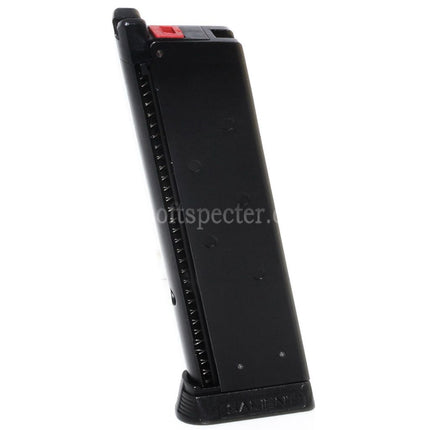 EMG Licensed SAI RED 16rd Tactical Gas Magazine for EMG SAI Red / AW NE Series / WE Single Stack 1911 Series GBB Pistols Airsoft Black