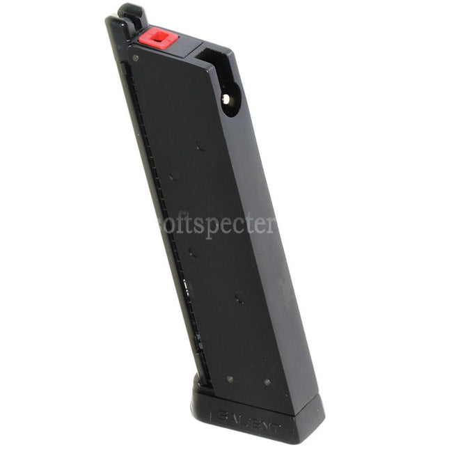 EMG Licensed SAI RED 16rd Tactical Gas Magazine for EMG SAI Red / AW NE Series / WE Single Stack 1911 Series GBB Pistols Airsoft Black