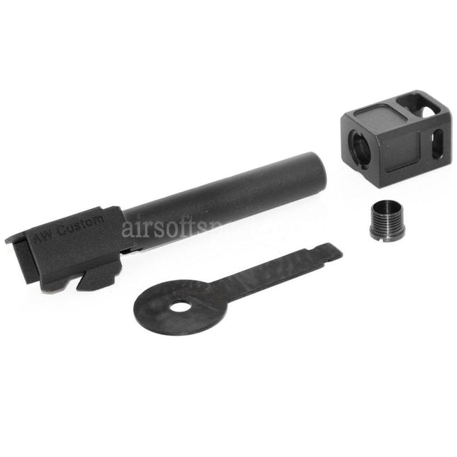Armorer Works AW VX Outer Barrel Kit with Compensator MOD-2 for AW VX7 Series / EMG SAI BLU Standard / ISSC M22 / Lonewolf / Tokyo Marui / WE G17 G18C GBB Pistols Airsoft