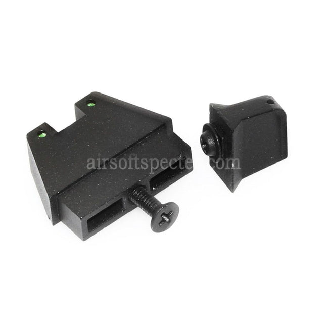 Armorer Works AW HX Suppressor Height Sights For EMG SAI BLU, ISSC M22, Lonewolf, ZEV, G&P Custom, P80, WE, AW, Tokyo Marui G17 G18C Series GBB Pistols Airsoft Black