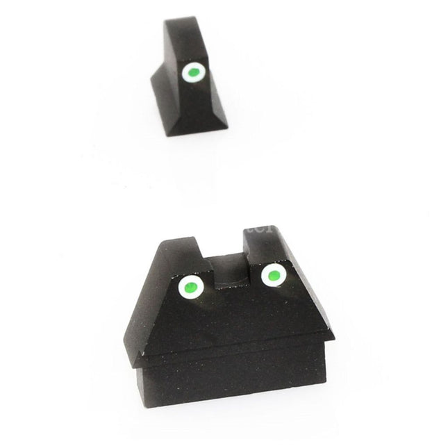 Armorer Works AW HX Suppressor Height Sights For EMG SAI BLU, ISSC M22, Lonewolf, ZEV, G&P Custom, P80, WE, AW, Tokyo Marui G17 G18C Series GBB Pistols Airsoft Black