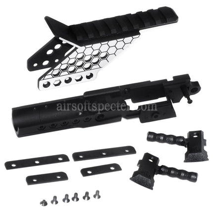 Armorer Works AW Pre-drilled HX Middle Frame with Optics Mount and Speed Cocking Handle For AW WE Tokyo Marui Hi-Capa Series GBB Pistols Airsoft Black/Silver