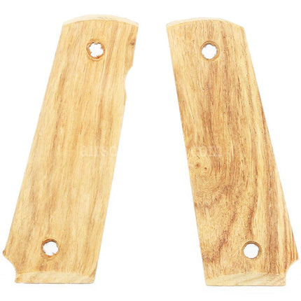 WE (WE-TECH) Real Wood Grip Cover For DOUBLE BELL ARMY AW WE KJ Tokyo Marui M1911 M.E.U SERIES 70 M45A1 WARRIOR GBB Pistols Airsoft Light Brown