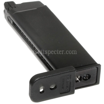 Chargeur de gaz WE (WE-TECH) 23e MOS pour pistolets GBB Airsoft noirs de la série EMG SAI BLU COMPACT WE AW VX9 G19 à glissière Optic Ready
