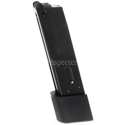 WE (WE-TECH) 30rd Burton Bio Extended Gas Magazine for AW MB Series / KJW / Tokyo Marui / WE 902 M9 M92 Series GBB Pistols Airsoft Black