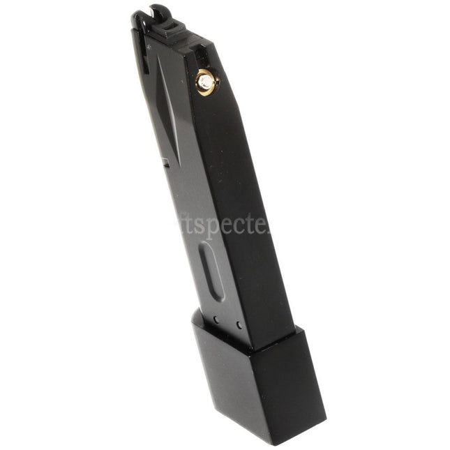 WE (WE-TECH) 30rd Burton Bio Extended Gas Magazine for AW MB Series / KJW / Tokyo Marui / WE 902 M9 M92 Series GBB Pistols Airsoft Black