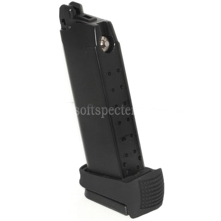 WE (WE-TECH) 25rd Co2 Magazine Valve Key Grip Extension Set for G17 G18C G34 G35 G-Series GBB Pistols Airsoft Black