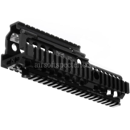 WE (WE-TECH) Garde-main RIS RAS CNC Aluminium 227mm sous licence Daniel Defense ISGK Madbull pour Répliques Airsoft WE L85 GBB Noir