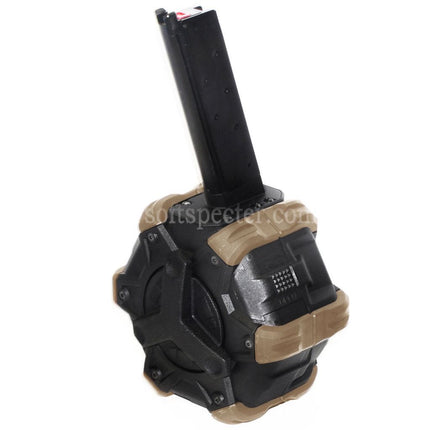 Armorer Works AW Custom 350rd Gas Adaptive Drum Magazine for EMG SAI Red / AW NE Series / WE (WE-TECH) Single Stack 1911 GBB Pistols Airsoft
