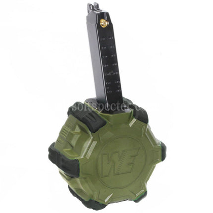 WE (WE-TECH) 350rd Gas Drum Magazine for G17 G18C G-Series GBB Pistols Airsoft