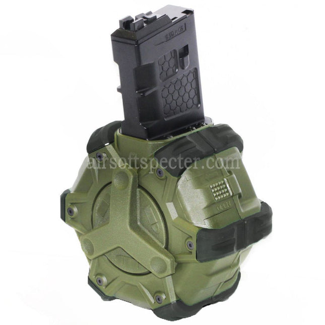 WE (WE-TECH) 350rd Gas Drum Magazine for WE (WE-TECH) Open Bolt Type L85 / SCAR-L / R5C / T65 / HK416 / AR M4 M16 GBB Rifles Airsoft