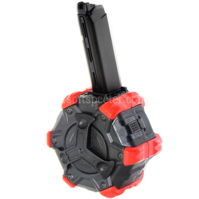 DOUBLE BELL 350rd Gas Adaptive Drum Magazine for G17 G18C G-Series GBB Pistols Airsoft