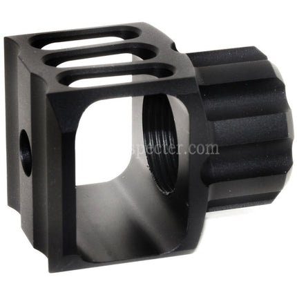 5KU CNC Aluminium LAF-24 Style Muzzle Brake Flash Hider For +24mm CW Clockwise Thread Barrel Rifles Airsoft Black
