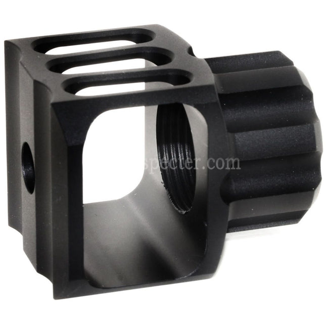5KU CNC Aluminium LAF-24 Style Muzzle Brake Flash Hider For +24mm CW Clockwise Thread Barrel Rifles Airsoft Black