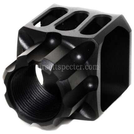 5KU CNC Aluminium LAF-24 Style Muzzle Brake Flash Hider For +24mm CW Clockwise Thread Barrel Rifles Airsoft Black