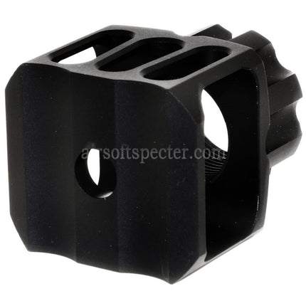 5KU CNC Aluminium LAF-24 Style Muzzle Brake Flash Hider For +24mm CW Clockwise Thread Barrel Rifles Airsoft Black