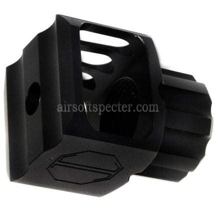5KU CNC Aluminium LAF-24 Style Muzzle Brake Flash Hider For +24mm CW Clockwise Thread Barrel Rifles Airsoft Black