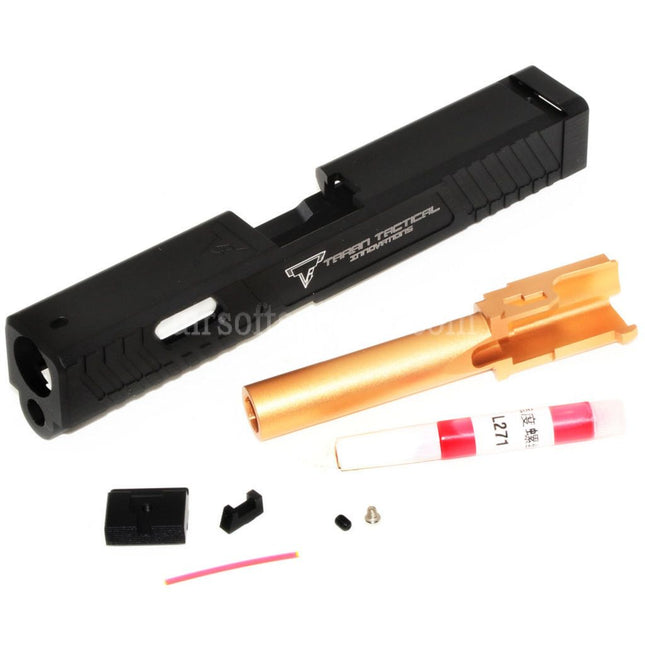5KU TTI CNC Barrel Slide Set For Tokyo Marui G19 Series GBB Pistols Airsoft Black