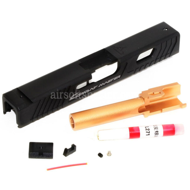 5KU TTI CNC Barrel Slide Set For Tokyo Marui G19 Series GBB Pistols Airsoft Black