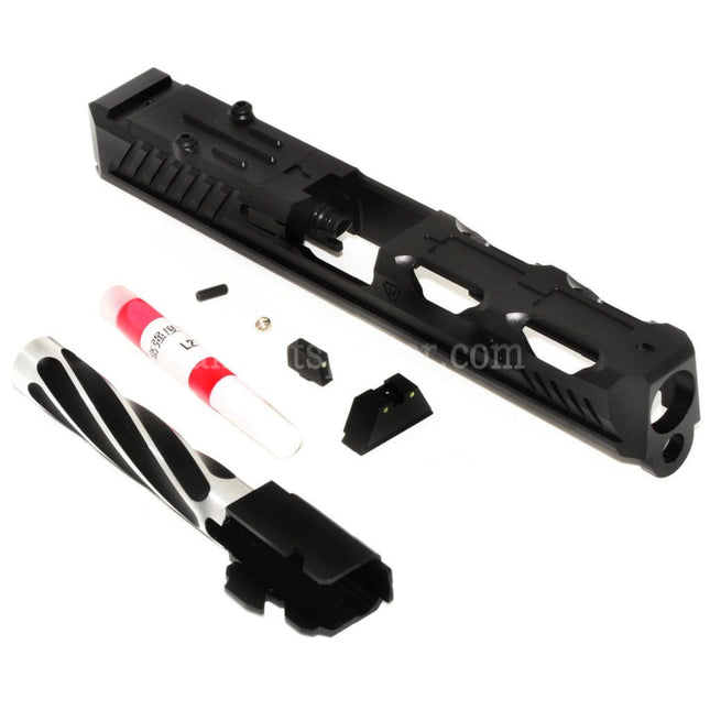 5KU CNC RMR Ready Barrel Slide Set For Tokyo Marui G17 Series GBB Pistols Airsoft Black