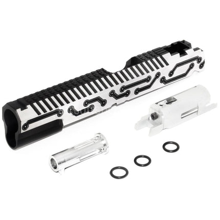 5KU CNC Aluminum Infinity Future Slide Set Suitable For Tokyo Marui Hi-Capa 5.1 Series GBB Pistols Airsoft Black/Silver