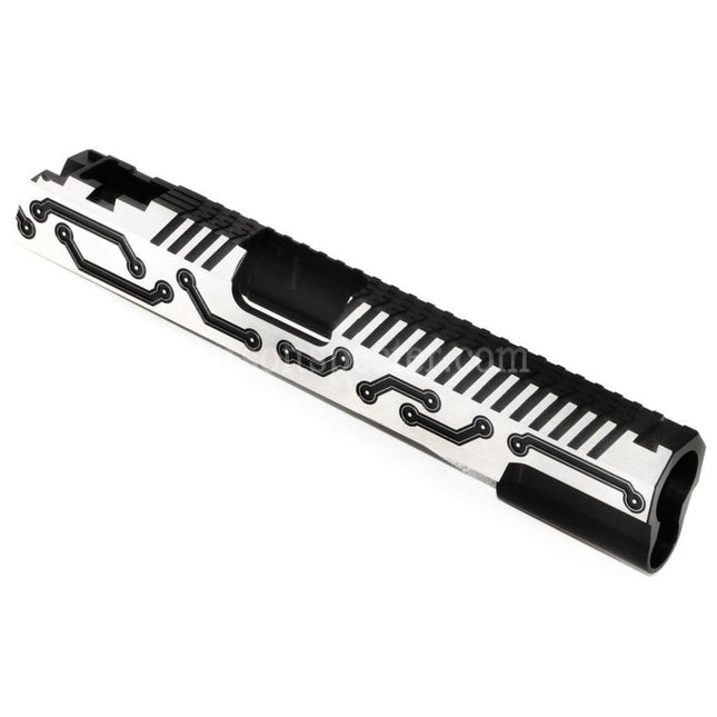 5KU CNC Aluminum Infinity Future Slide Set Suitable For Tokyo Marui Hi-Capa 5.1 Series GBB Pistols Airsoft Black/Silver