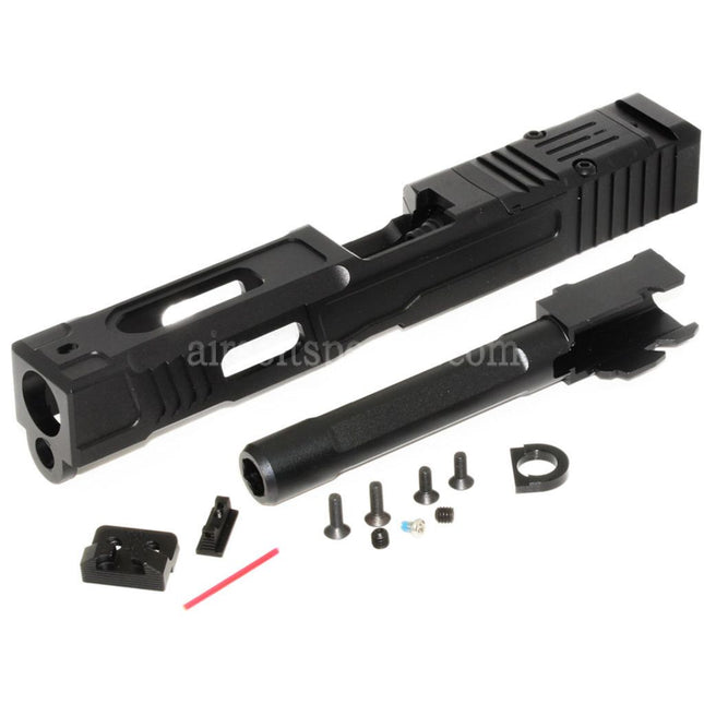 5KU CNC MK2 RMR Cut Barrel Slide Set For Tokyo Marui G17 Series GBB Pistols Airsoft Black