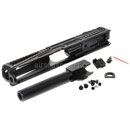 5KU CNC RMR Cut Barrel Slide Set Window Cuts For Tokyo Marui G17 Series GBB Pistols Airsoft Black