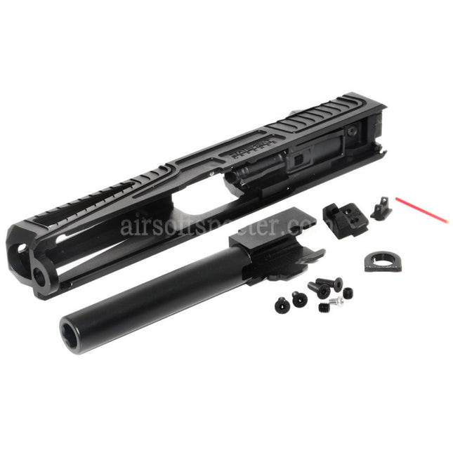 5KU CNC RMR Cut Barrel Slide Set Window Cuts For Tokyo Marui G17 Series GBB Pistols Airsoft Black