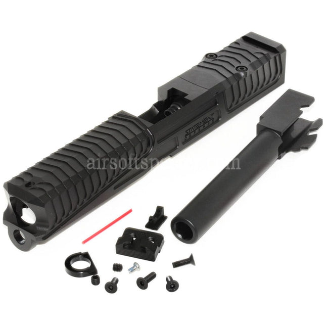 5KU CNC RMR Cut Barrel Slide Set For Tokyo Marui G17 Series GBB Pistols Airsoft Black