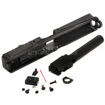 5KU CNC RMR Cut Barrel Slide Set For Tokyo Marui G17 Series GBB Pistols Airsoft Black