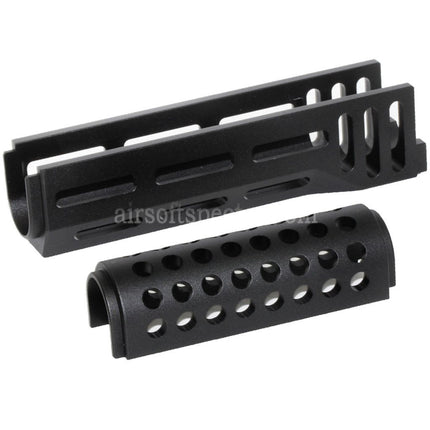 CYMA 155mm CNC Aluminum Upper Lower M-LOK Handguard Type-B For CYMA AK47 Series AEG Rifles Airsoft Black