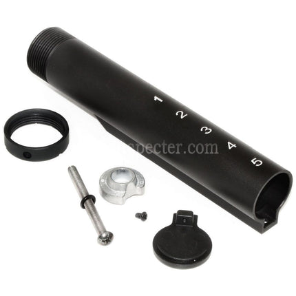 E&C 168mm 5 Positions Adaptateur de Tube de Crosse Étendue pour Fusils Airsoft AEG E&C Tokyo Marui Série M16A1 Noir
