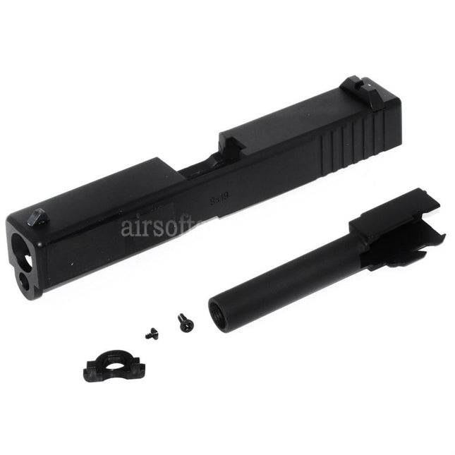 E&C Aluminum Barrel Slide Set For E&C Tokyo Marui G19 Series GBB Pistols Airsoft Black