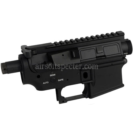 E&C MUR Style Upper Lower Metal Body Receiver with 20mm Top Rail For E&C Tokyo Marui QD V2 Gearbox M4 M16 Series AEG Rifles Airsoft Black