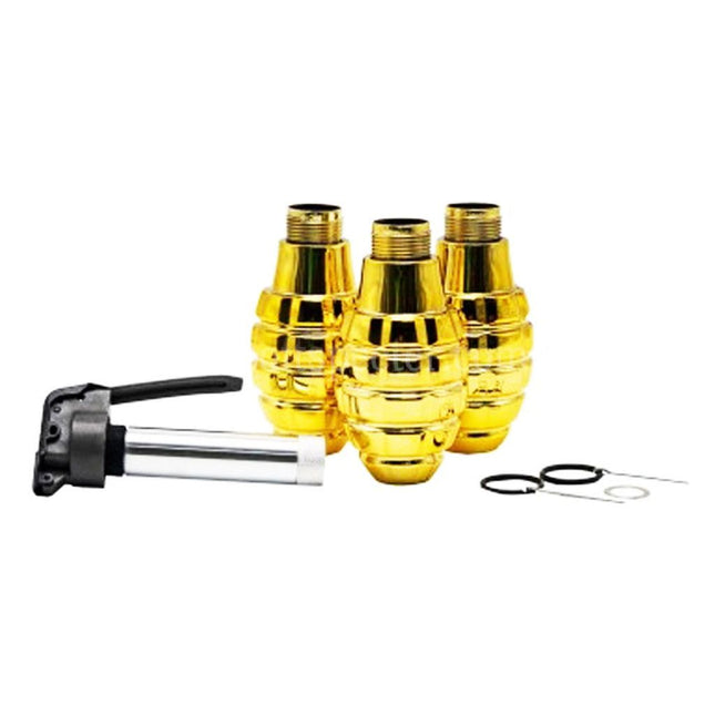 APS HAKKOTSU 3pcs Thunder B Co2 Sound Grenade Gold Pineapple Shell Bottle Package with Core