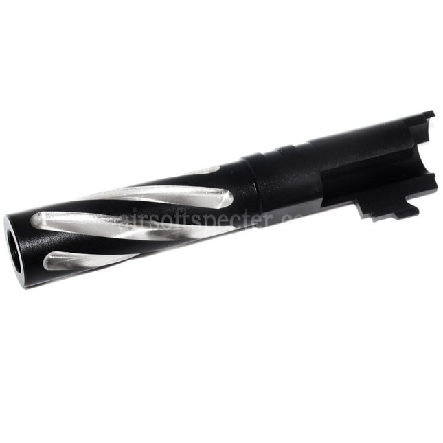 5KU 4.3 Inches Stainless Steel Tornado Style Spiral Outer Barrel +11mm CW for Tokyo Marui Hi-Capa 4.3 GBB Pistols Airsoft